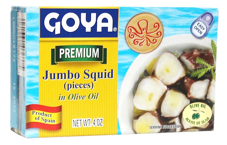 Premium Jumbo Squid  in Olive Oli by Goya 4 oz